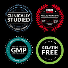 Packaging box and bottle arranged on white background