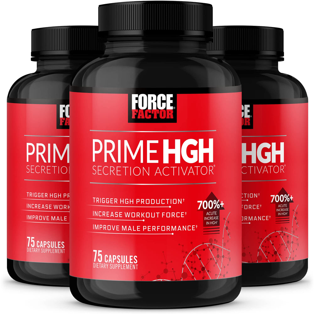 Force Factor Prime HGH Secretion Activator bottle front view supports workout performance.