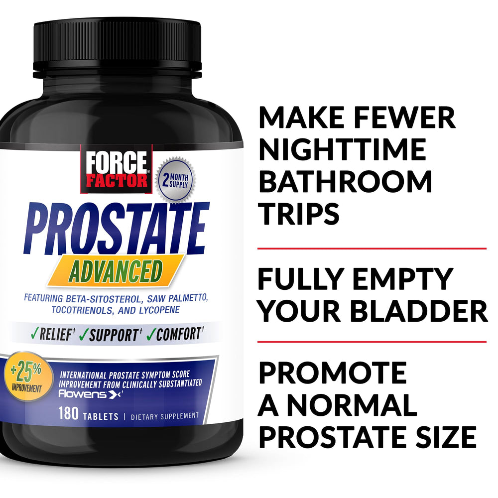 Close-up of Force Factor Prostate Advanced tablets