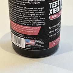 Force Factor Test X180 Ignite ingredient-testofen highlights fenugreek extract for lean muscle support.