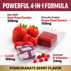 Beetroot powder close-up illustrating circulation and blood flow benefits.
