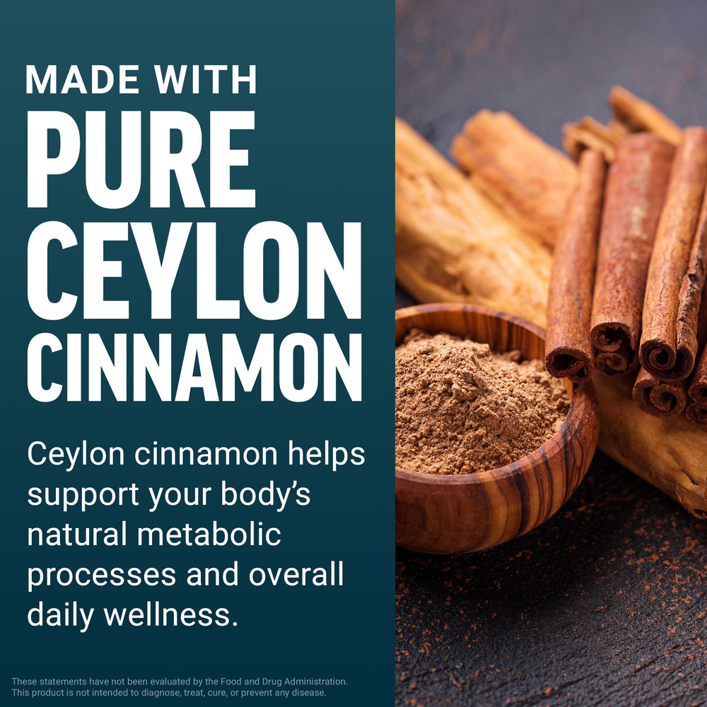 Ceylon cinnamon sticks beside the bottle
