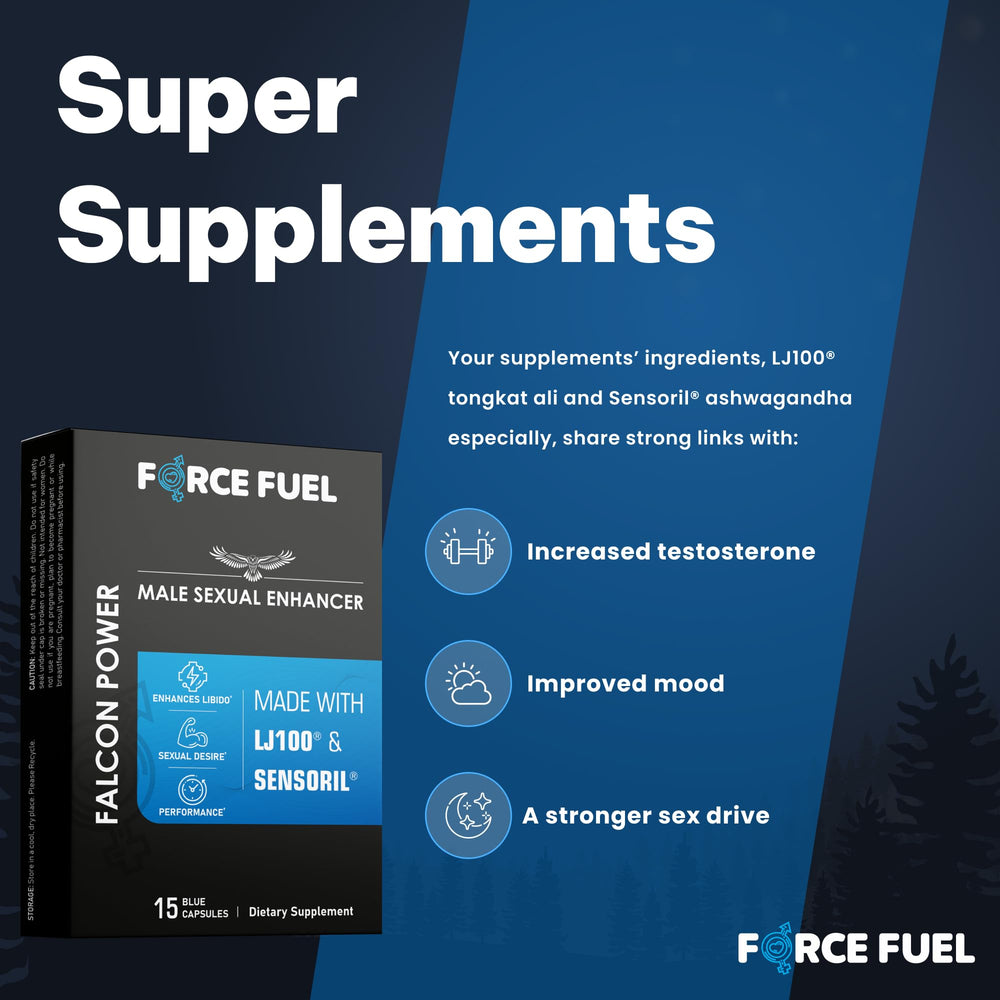 Force Fuel Falcon Power bottle on table for on-the-go stamina support.