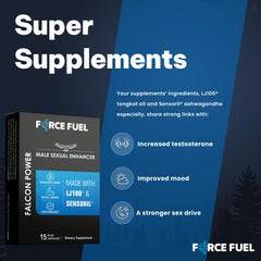 Force Fuel Falcon Power bottle on table for on-the-go stamina support.