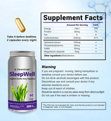 Close-up of ForestCode Sleep Aid bottle showing 60 capsules