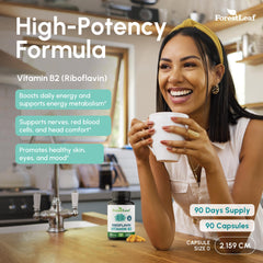 Packaging layout for ForestLeaf B2 Riboflavin 400mg on a neutral background