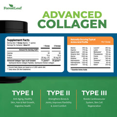 Close-up of ForestLeaf Collagen Peptides Powder bottle