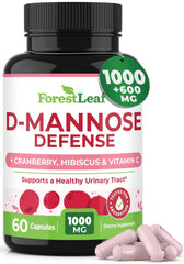 ForestLeaf D-Mannose 1000mg capsules with cranberry, hibiscus and vitamin C