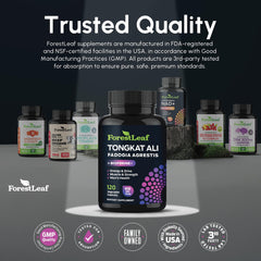 ForestLeaf GMP-certified facility seal signals quality and safety in production.