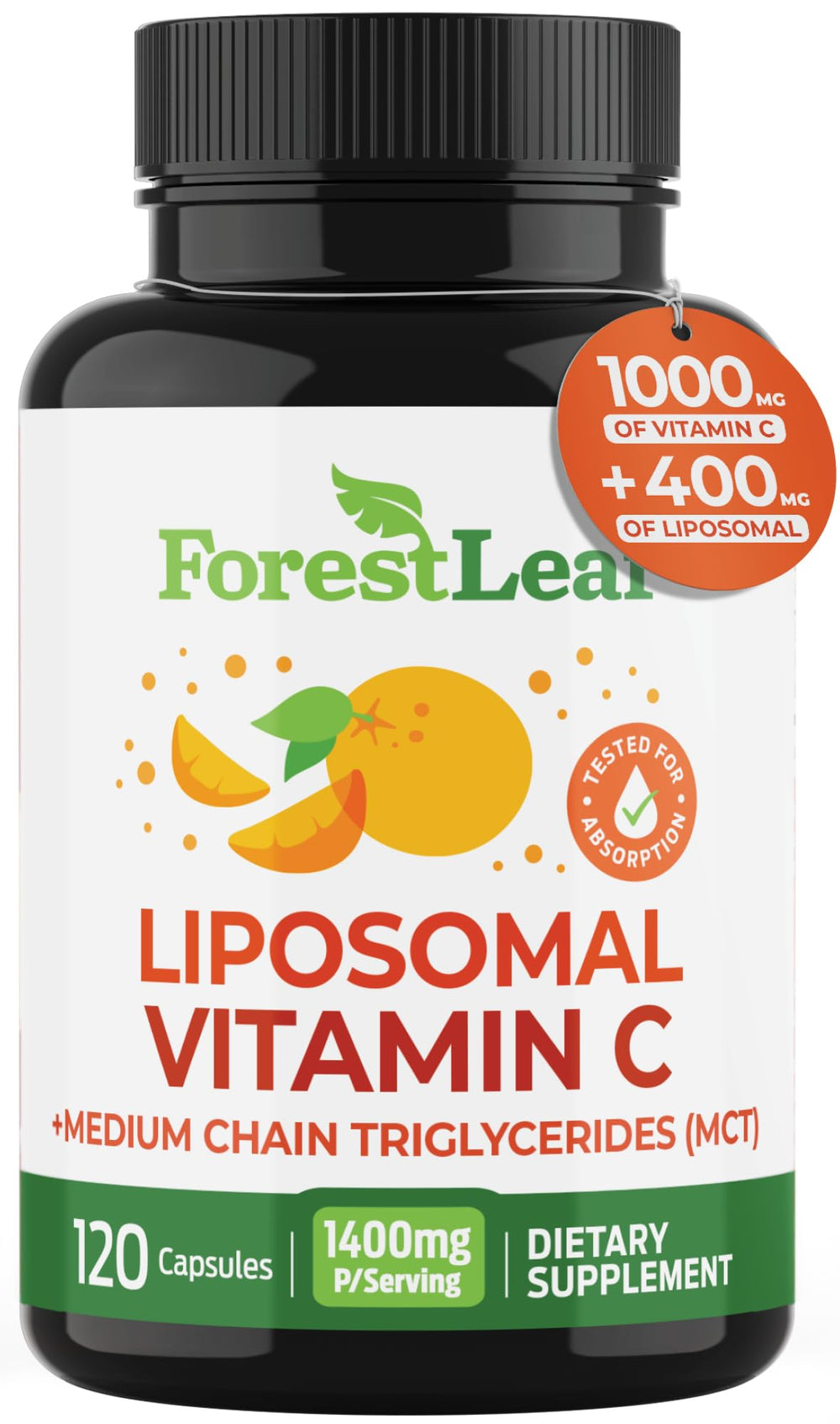 ForestLeaf Liposomal Vitamin C 1000mg capsules front view