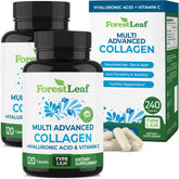 ForestLeaf Multi Collagen pills bottle with Hyaluronic Acid and Vitamin C