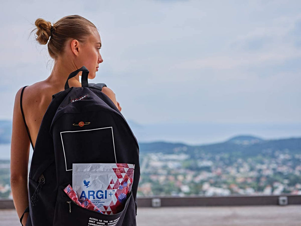 Nutrition label and ingredients for Forever ARGI+