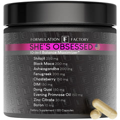 Formulation Factory She's Obsessed 10-in-1 Hormone Balance Maximizer bottle with 120 capsules