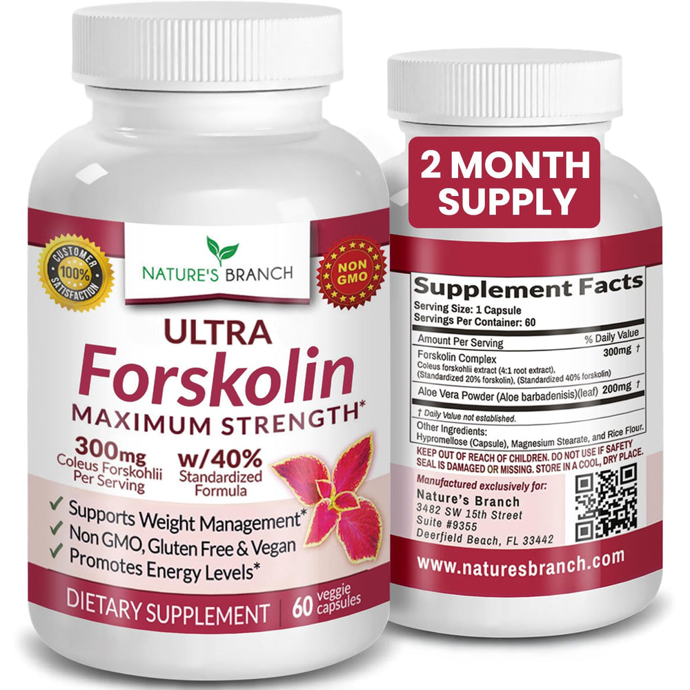 40% standardized Forskolin potency per capsule from Coleus Forskohlii