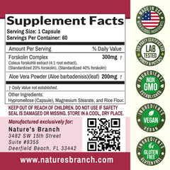 Made in USA, GMP facility Forskolin supplement