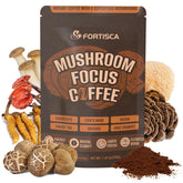 Front view of FORTISCA Mushroom Coffee jar (210g)