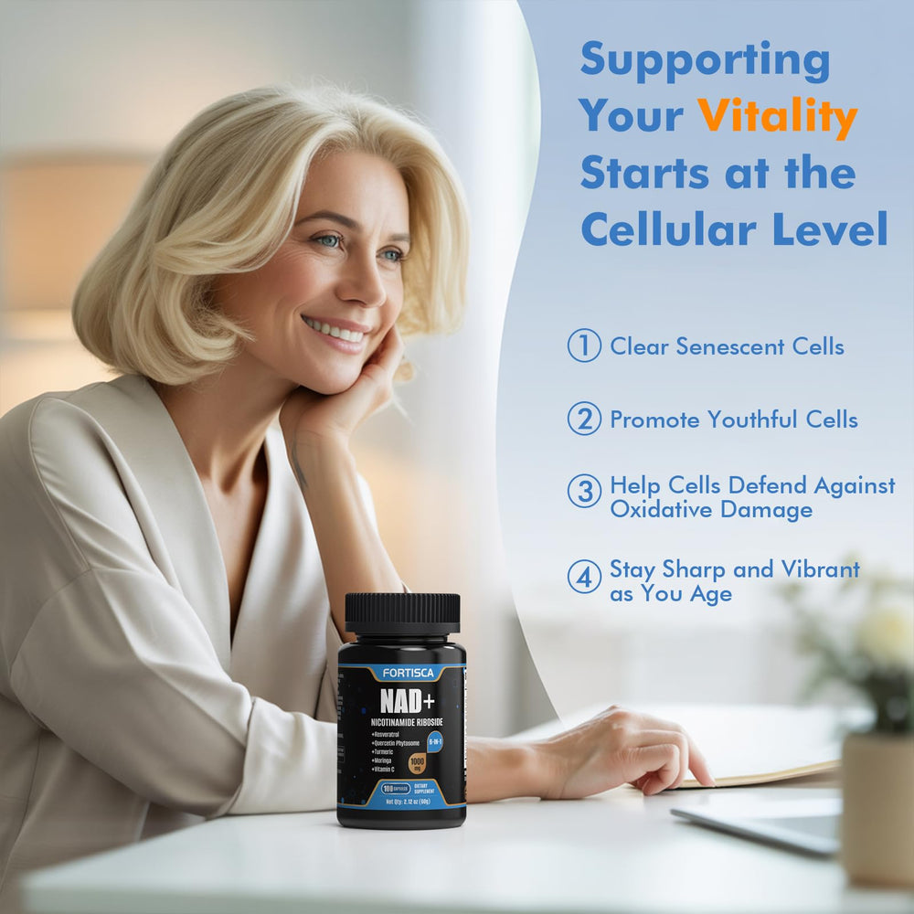 Trans-Resveratrol, Turmeric, and Moringa in Fortisca NAD+