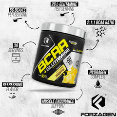 Image showing different flavor options for Forzagen BCAA powder