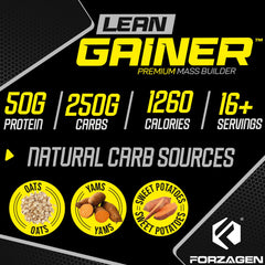 Forzagen Lean Gainer 4-scoop serving option illustrates fueling strategy.