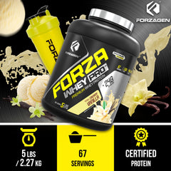 Gluten-free, no added sugar label on Forzagen Whey PRO