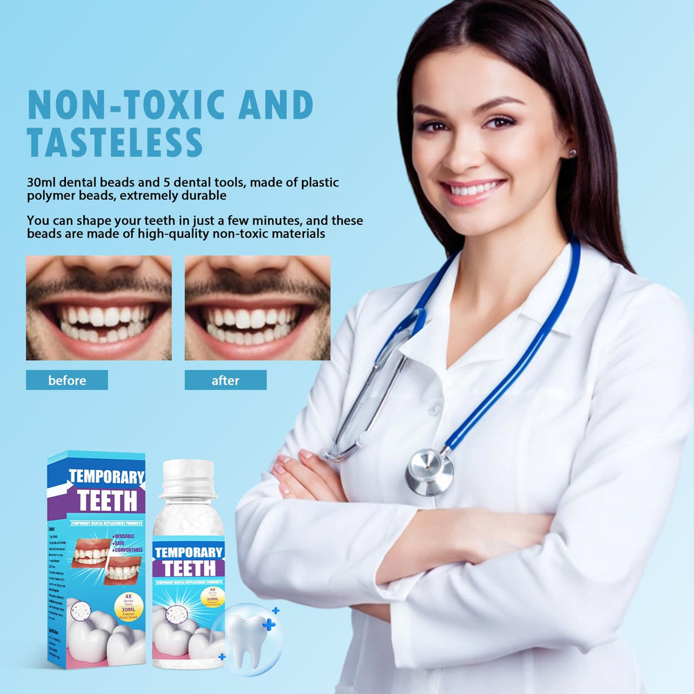 The four included dental tools: mirror, sickle tooth cleaner, probe, and tooth cleaner.