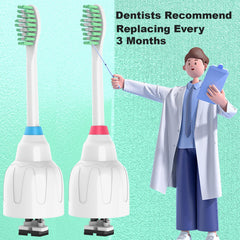 Four replacement heads with hygienic caps included