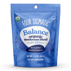 Four Sigmatic Calm Mushroom Blend bottle with label on white
