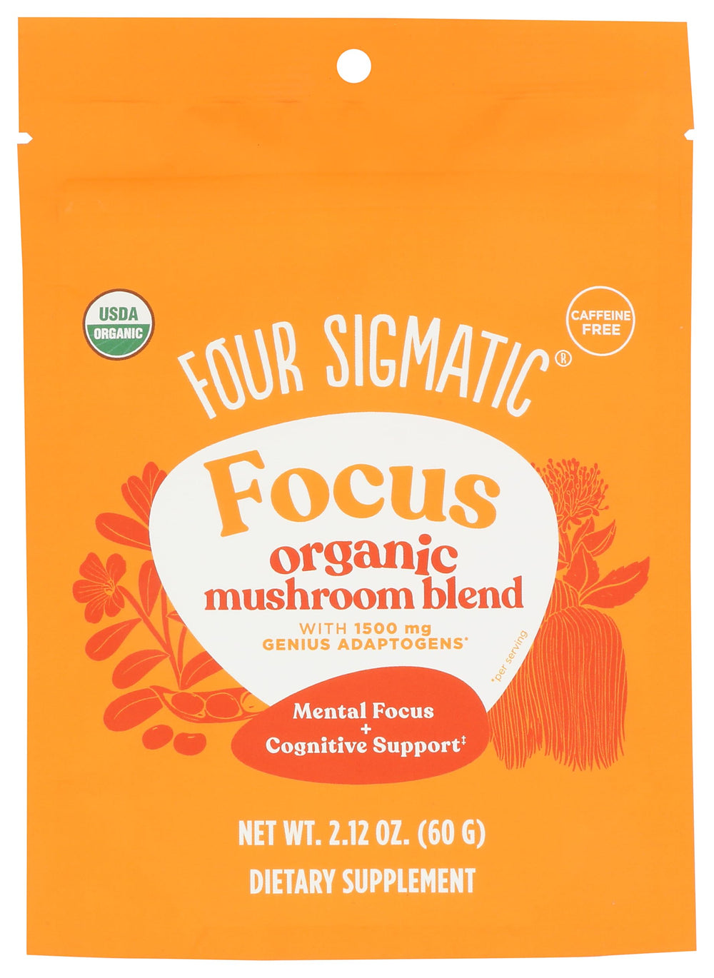 Four Sigmatic Focus Blend bottle and box on a clean surface