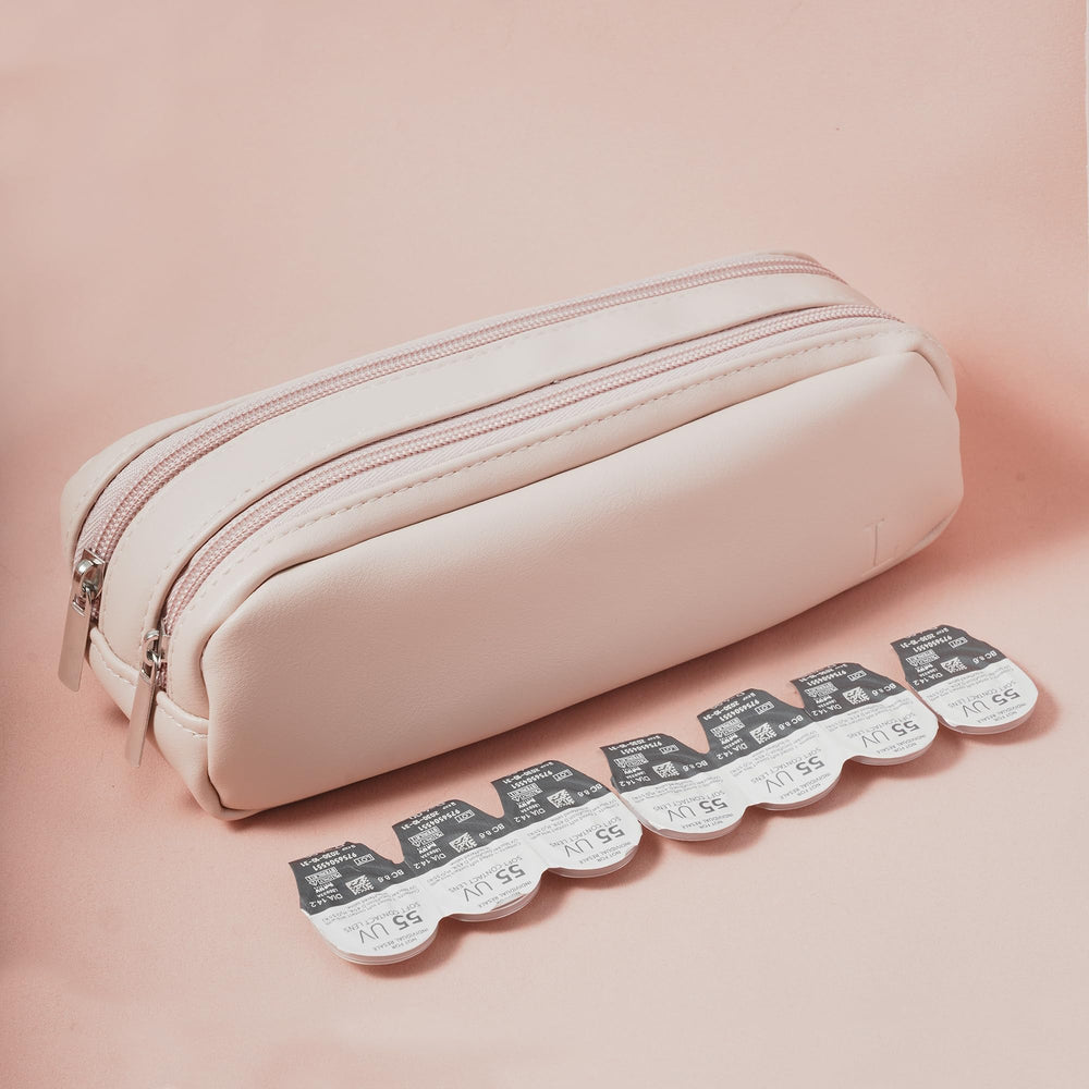 Water-resistant disposable contact lens dispenser inside the case