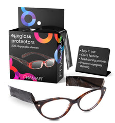 FRAMAR Eyeglass Sleeves packaging showing 200 disposable protectors
