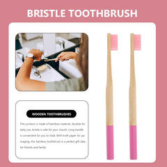 Assorted colors of bamboo toothbrushes