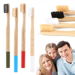 Environmentally friendly bamboo toothbrushes reducing plastic waste