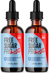Front view of Free Sugar Pro 2-pack with Drops and Liquid