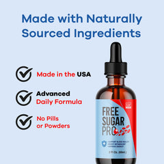 Three Free Sugar Pro bottles arranged for 90-day supply