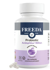 FREEDA Acidophilus probiotic bottle with 1B CFU label