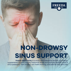 Retail product packaging of FREEDA Allergy Formula on a shelf