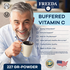 Ingredients list for FREEDA Buffered Vitamin C Powder (Calcium Ascorbate)