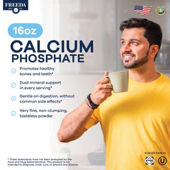 Calcium phosphate powder for dogs and cats being added to pet food