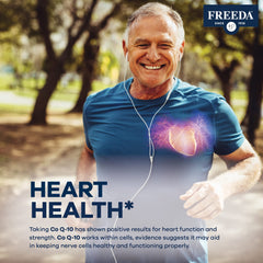 Graphic representing healthy aging with CoQ10