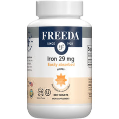 Vitamin C 500 mg bottle recommended with Freeda iron for absorption
