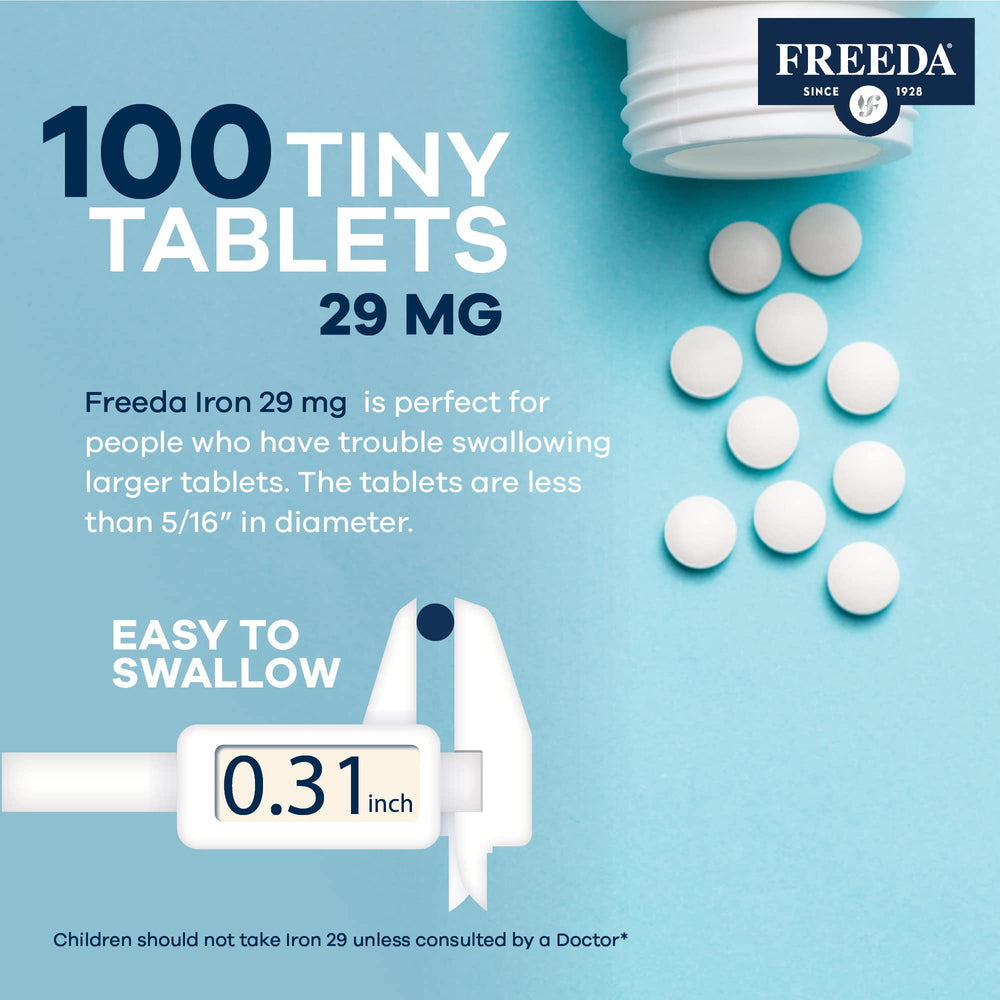 Vegan-friendly, gluten-free Freeda iron tablets