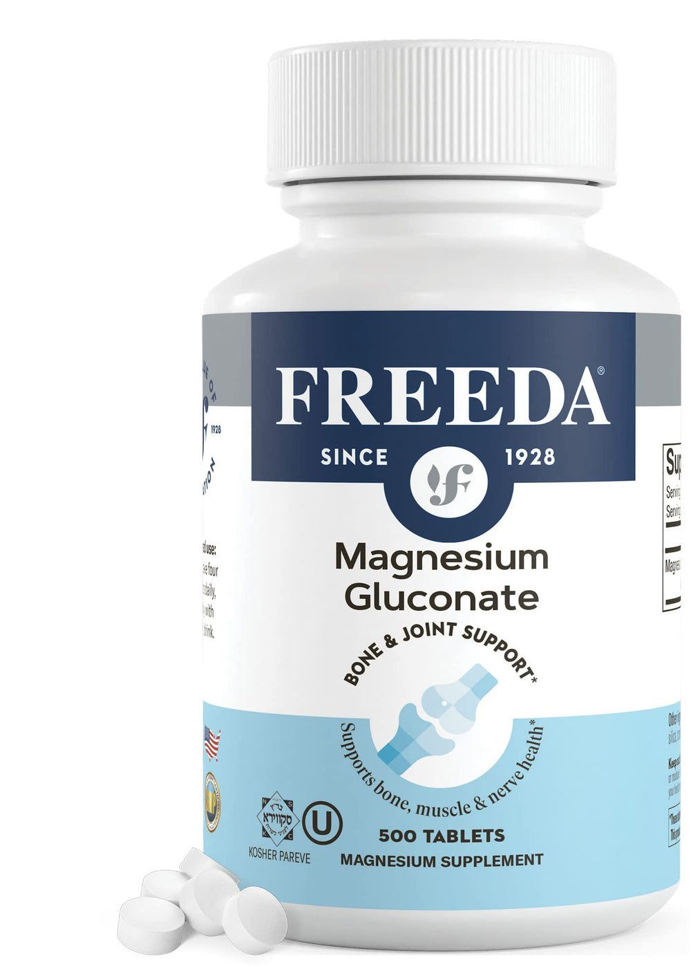 Freeda Magnesium Gluconate bottle label
