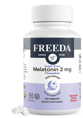 Freeda Melatonin 2mg Sugar-Free Chewables bottle with 120 tablets