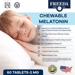 Orange fruit-flavored melatonin chewables in a blister pack