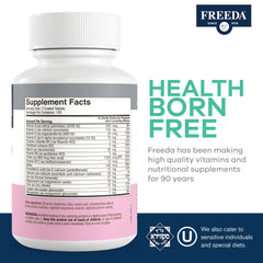 Prenatal vitamin bottle label showing ingredients