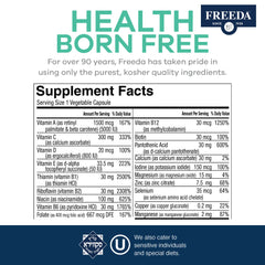 List of essential vitamins and minerals included in the formula