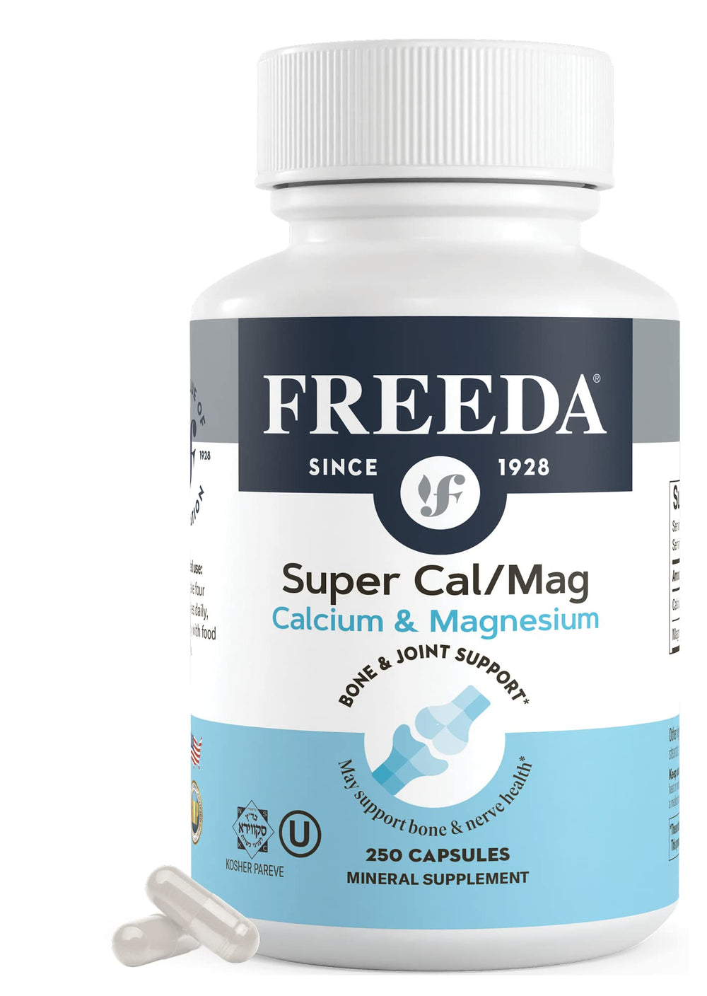 Freeda Super Cal/Mag bottle front