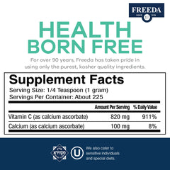 Calcium to Vitamin C ratio in FREEDA powder
