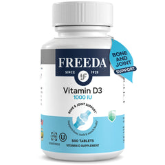 Bottle of Freeda Vitamin D3 1000 IU
