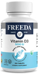 FREEDA Vitamin D3-5000 IU bottle – 250 count